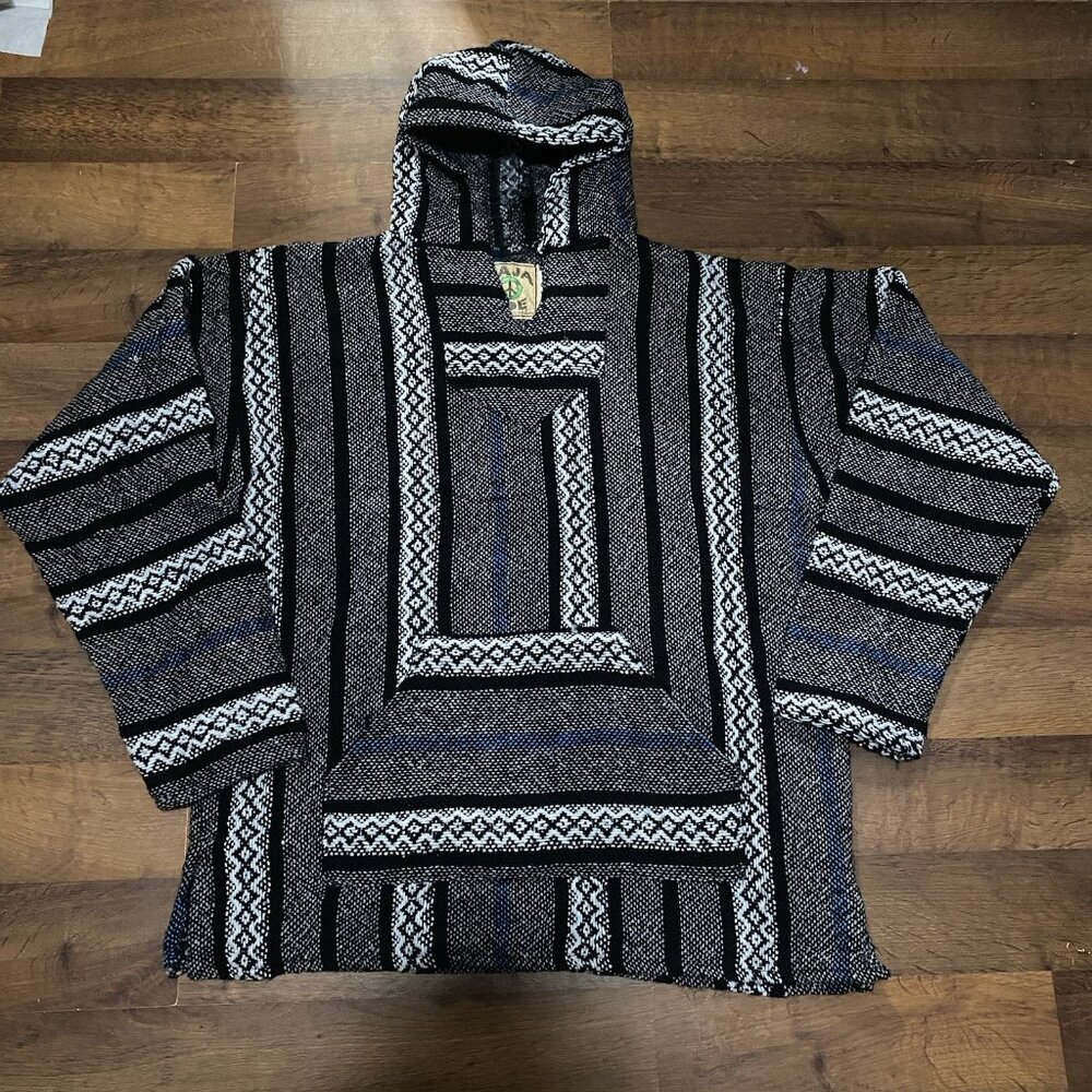 Baja Joe Hoodie Adult Unisex Medium Surf Pullover Hippie Grunge Poncho Skater KG